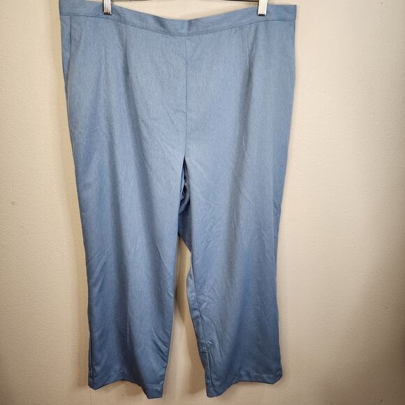 Alfred Dunner Pull On Pants 24W Proportioned Short Seafoam Blue Straight Leg NWT - Picture 1 of 6